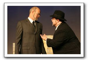 George Kitchen as Antonio (left) and Jay Tilley as Shylock