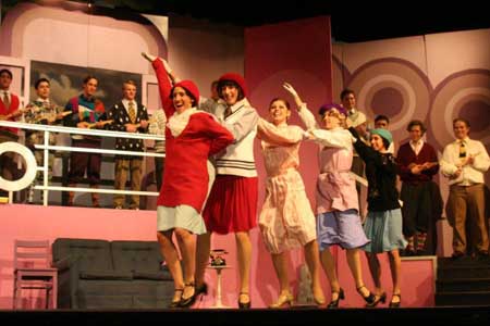 'I Want to be Happy' Tori Terrill, Nichole Pradas, Alex Skaltsounis (Sue), Sasha Welch & Jillie Terrill with Male Chorus in background.