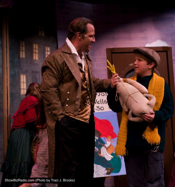Scrooge (Brent Stone) and Jonathan (Alex Stone)