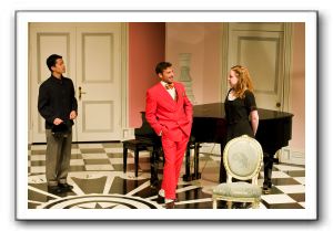 Jacob Yeh, left, with Lucas Beck and Beth Rothschild
