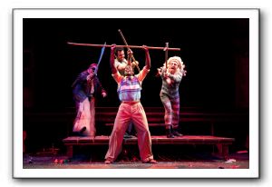 Timothy Ware as Matt, (back l-r) Laurence O’Dwyer as Henry, Sebastian La Cause as El Gallo, and Jesse Terrill as Mortimer