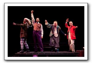 Jesse Terrill as Mortimer, Sebastian La Cause as El Gallo, Laurence O’Dwyer as Henry and Nate Dendy as The Mute