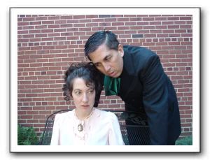 Mr. Manningham (Bill Kitzerow) threatens Mrs. Manningham (Katherine Bisulca)