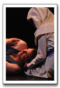 Keith J. Miller (Jeffrey) and Jessica Sperlongano (Mother Theresa)
