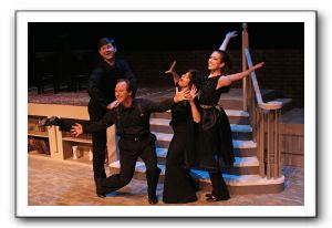 Done!: Mark W. Grey Mendes (Willy), Brent Stone (Jitter), Jane E. Petrofsky (Abby), Mimi Preda (June)