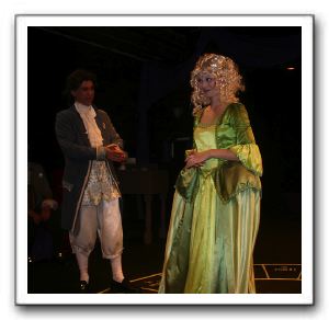 Antonio Salieri (Norm Gleichman) and Katherina Cavalieri (Rachel Sitomer)