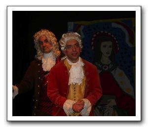 Baron Von Swieten (Sandy Irving) and Wolfgang Amadeus Mozart (Zachary Brewster-Geisz)