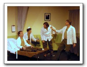Jeff Mocho (Yossarian), Melissa Robinson (Nurse Duckett), Greg Miloro (2nd Doctor), Greg Mangiapane (1st Doctor)