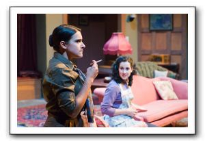 Abby Wood, left, as Miss Casewell, and Jennifer Weinreich, as Mollie Ralston, are among those trying to solve the mystery.