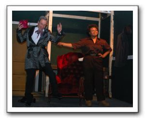 Steve Izant (Ebenezer Scrooge) and Maria Simpkins (The Ghost of Christmas Past)