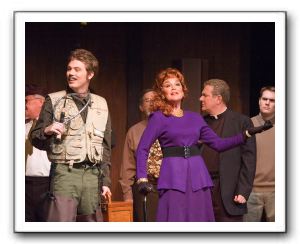 Lloyd Bittinger (Conductor, background), Erik Harrison (Husband), Margaret Bush (Claire), Bernard Engel (Mayor, behind Margaret), James Ginther (Pries