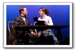 Brent Stone as Prof Bhaer with Mimi Preda as Jo March