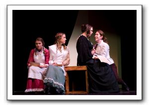 June Schreiner as Amy Maddy Curtis as Beth Jolene Vettese as Meg with Mimi Preda as Jo