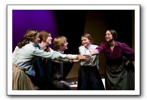 Maddy Curtis as Beth Mimi Preda as Jo Glen North as Laurie June Schreiner as Amy and Jolene Vettese as Meg performing Five For All Forever