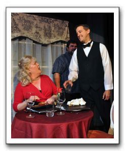 Beth Hughes-Brown (Olive), Michael Donahue (Ray), and David Crowley (waiter)