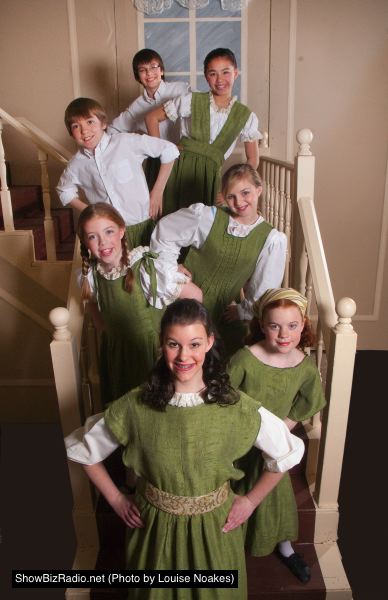 The Von Trapp Family children from front to back:  Kimberly Geipel, Jamie Unrath, Brooke Miller, Rachel Rollins, Tommy Richman, Lexi Frilles, and David Capen