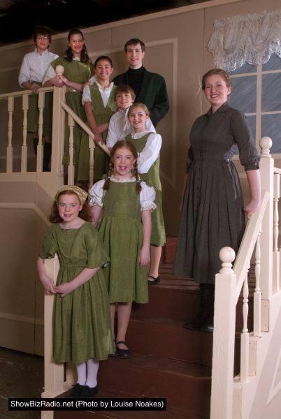 Capt. von Trapp - David Johnson; Maria - Sarah Jane Scott; the von Trapp children:  top to bottom- David Capen, Kimberly Geipel, Lexi Frilles (understudy), Tommy Richman, Rachel Rollins, Brooke Miller, Jamie Unrath