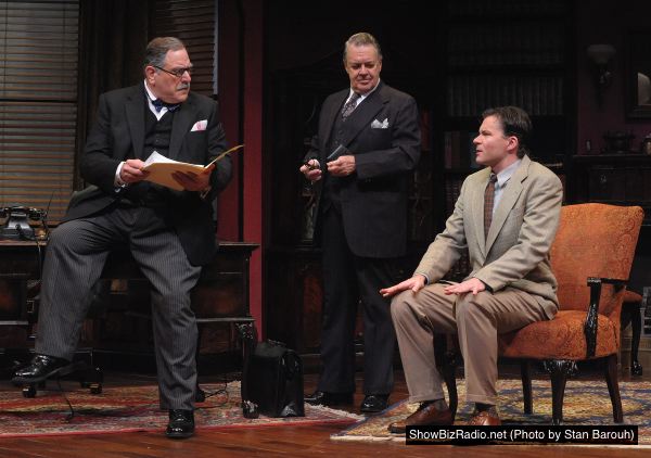 Bob Ari as Sir Wilfrid Robarts, James Slaughter as Mr. Mayhaw and Jeffries Thaiss as Leonard Vole