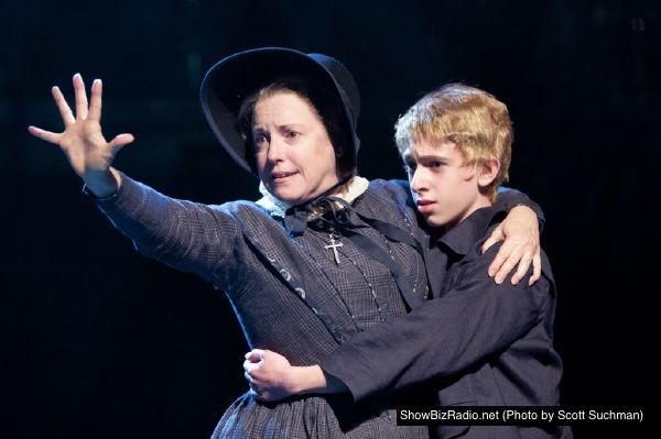 Henriette Van Brunt (Sherri L. Edelen) teaches little Pieter (Noah Chiet) to “Be Not Afraid.”