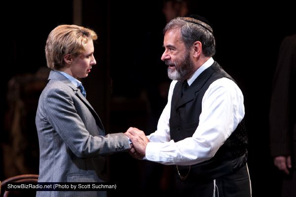 Julia Coffey as Portia and Mark Nelson as Shylock