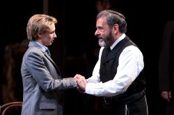 Julia Coffey as Portia and Mark Nelson as Shylock