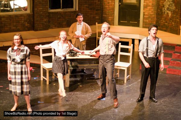 From left, Mary Beth Luckenbaugh as Elsa, Kelsey Meiklejohn as Maggie, Mikey Cafarelli as Mr. Weiss, Davis Hasty as Willy and Sam Edgerly as Kenney