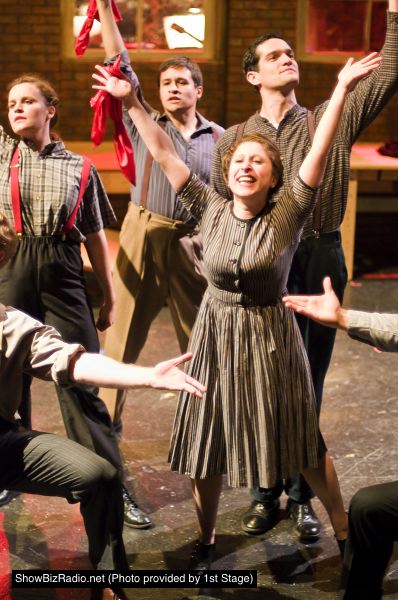 Sherry Berg as Charlotte (center) with fellow party members (from left) Mary Beth Luckenbaugh, Mikey Cafarelli and Joshua Dick