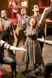 Sherry Berg as Charlotte (center) with fellow party members (from left) Mary Beth Luckenbaugh, Mikey Cafarelli and Joshua Dick
