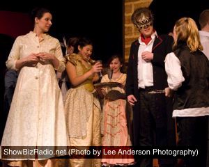 Amanda Kirby as Lady Capulet, Erik Harrison as Mercutio, Chorus as Samantha White and Lily Penn
