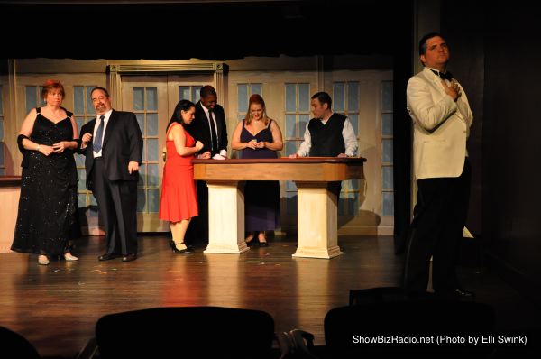 Mary McConnell (Muriel), Micky Goldstein (Andre), Bill Brown (Lawrence) and the Ensemble