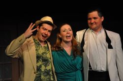 Gabriel Potter (Freddy), Stephanie Miller (Christine), and Bill Brown (Lawrence)