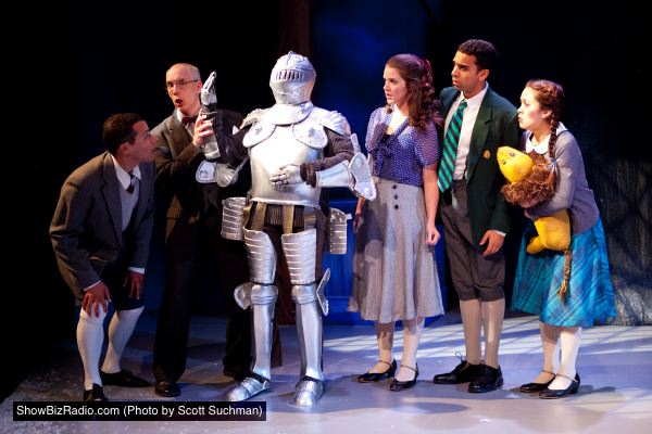 Edmund (Rafael Cuesta), Professor (Michael John Casey), Susan (Kate Guesman), Peter (Christopher Wilson), and Lucy (Justine Moral)