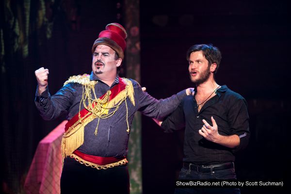 The Tsar, Nicholas II (Russell Sunday) and a young Brother Russia (Doug Kreeger) sing of 'Brotherhood.'