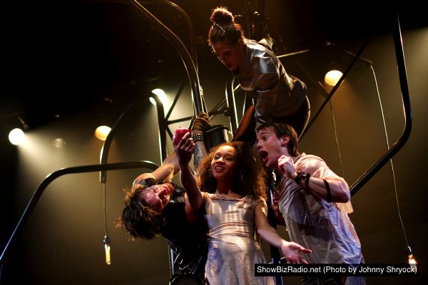 Joseph Carlson as the Demon, Austin Johnson as Adam, Brynn Tucker as Eve, and Mary Werntz as the Angel