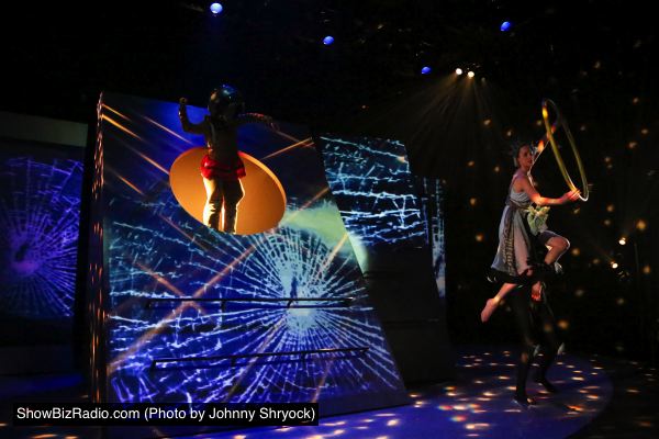 Karen O'Connell as Laika and Katrina Clark as the Moon in 'Laika the Space Dog'