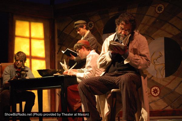 Alec Henneberger as 'Federzoni,' Colin Taylor as 'Andrea' (Back), David Johnson as 'The Little Monk' (Front) and Matthew Vaky as 'Galileo'