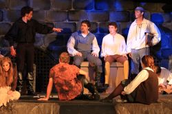 Don Quixote (Joey Clem) & Sancho (Sean Bartnick) on trial