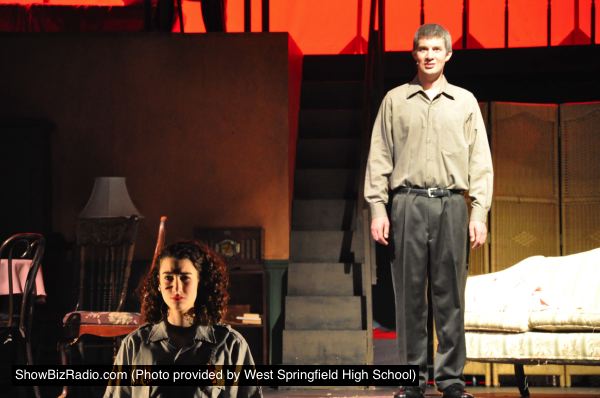 Otto Frank (Drew Holcombe) recounts the fate of his daughter Anne (Catherine Ariale)