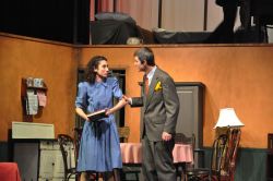 Catherine Ariale, Drew Holcombe as Anne & Otto Frank