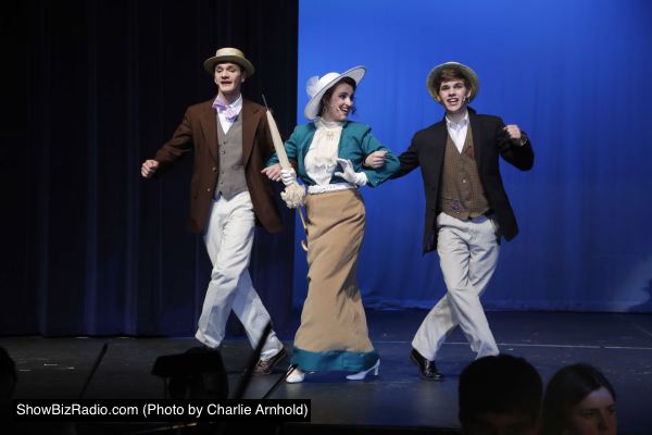 Will Park (Cornelius Hackl), Alexandra Nicopoulos (Dolly Levi) and Derek Yost (Barnaby Tucker)