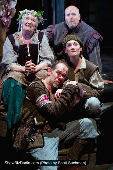 (left to right) Catherine Flye, James Keegan, Katie deBuys, and Louis Butelli in mourning