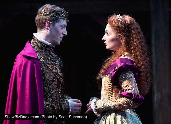 Zach Appelman (Henry) and Katie deBuys (Katherine of France) speaking the same language
