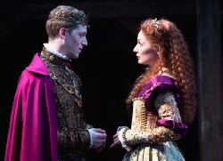 Zach Appelman (Henry) and Katie deBuys (Katherine of France) speaking the same language