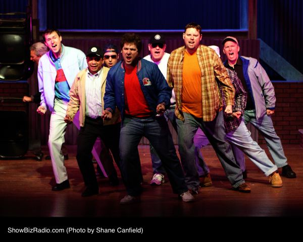 Marcus Fisk (Reg), Michael Gale (Malcolm), Rene Keith Flores (Marty), Ben Norcross (Ensemble), Dan Deisz (Teddy), Christopher Harris (Dave), and Michael Bagwell (Tony)