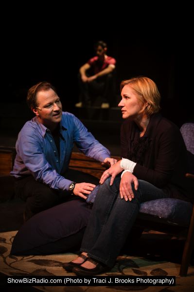 Dan (Brent Stone) comforts Diana (Nicky McDonnell) after treatment