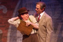 Herbie (Mitchell Hebert, right) makes a point clear to Pastey (Steven Cupo) backstage.