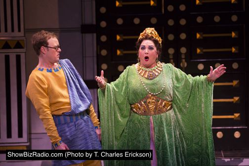 Tom Story as Hysterium and Julie Johnson as Domina