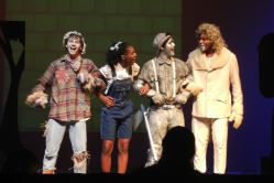 Ben Ribler (Scarecrow), Samantha Williams (Dorothy), Alejandro Cruz-Lemus (TinMan), Kamen Wilks (Lion)