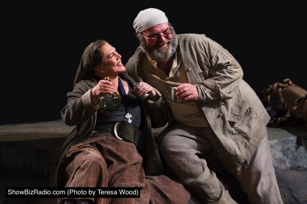Kathleen Turner as Mother Courage and Jack Willis as the Cook