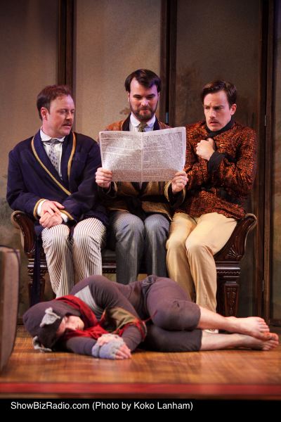 Tom Story as Jerome, Tim Getman as George, Rob Jansen as Harris and Alex Mills as Montmorency.